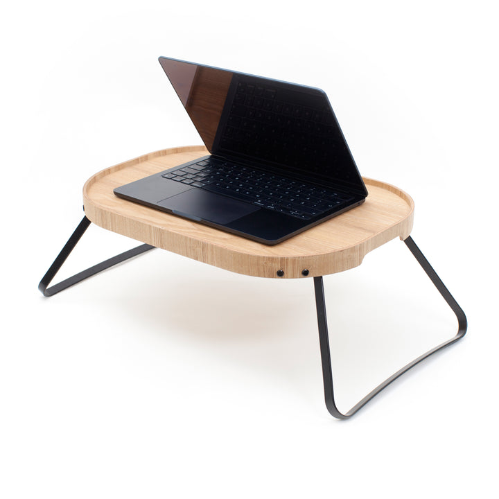 CurveLine™ Sängbricka Halkfri Stor Bädd i Pilträ