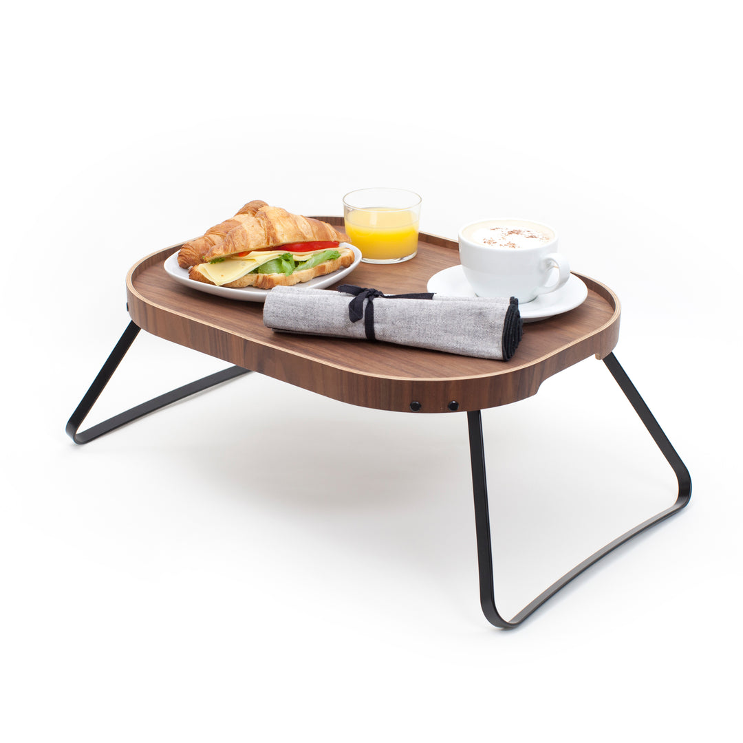 CurveLine™ Sängbricka Halkfri Stor Valnötsträ