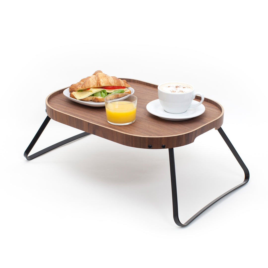 CurveLine™ Sängbricka Halkfri Stor Valnötsträ