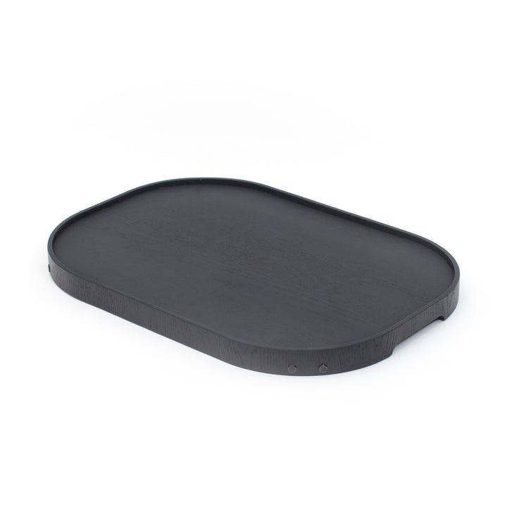 CurveLine™ Sängbricka Halkfri Stor, Svart Pilträ 