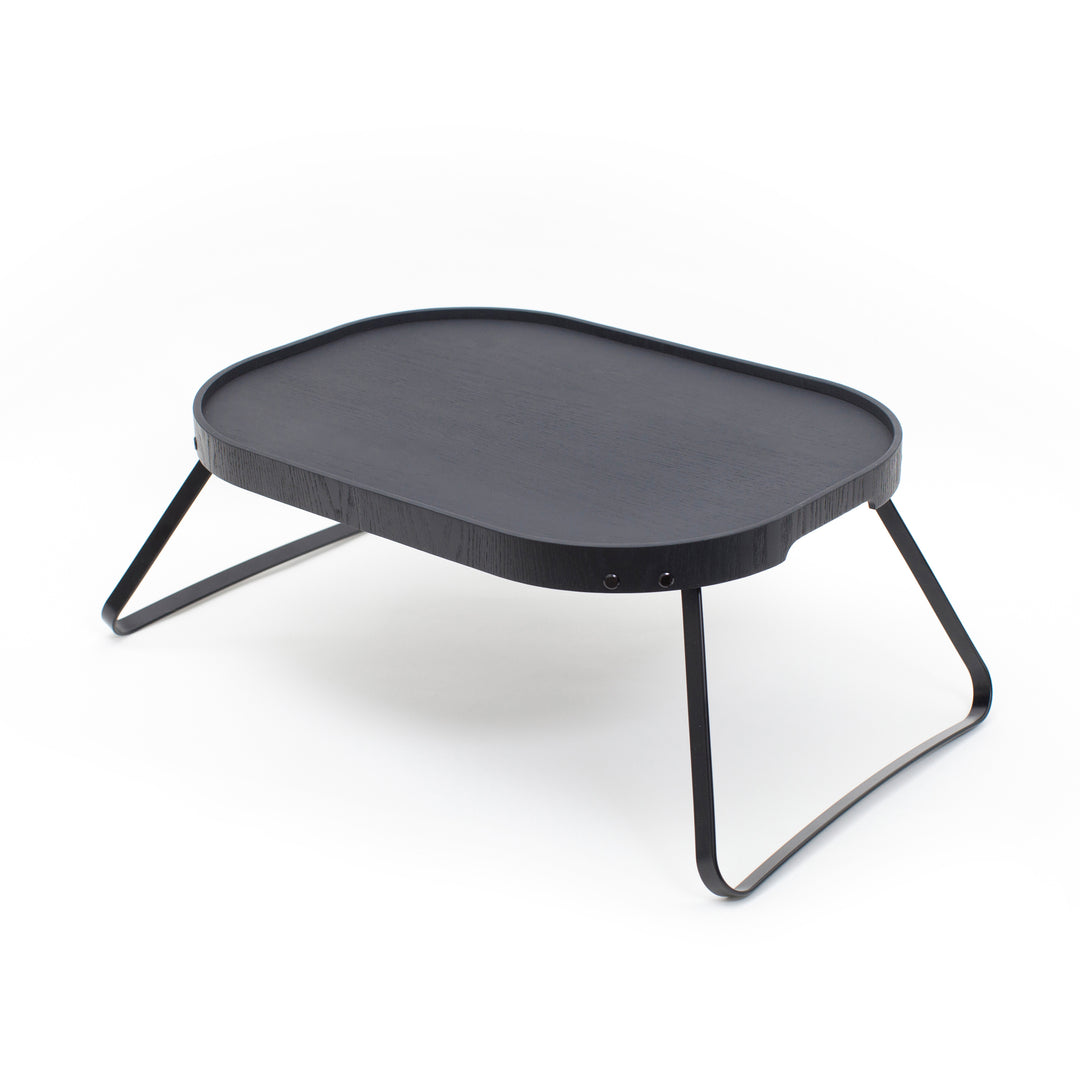 CurveLine™ Sängbricka Halkfri Stor, Svart Pilträ 