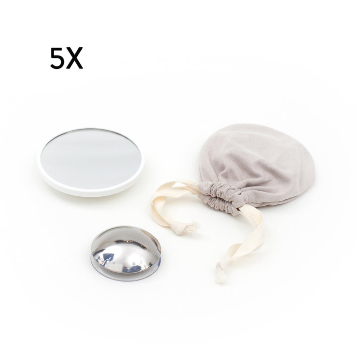 AirMirror™ Compact Avtagbar Magnetisk Sminkspegel 5x — Sugproppsfäste