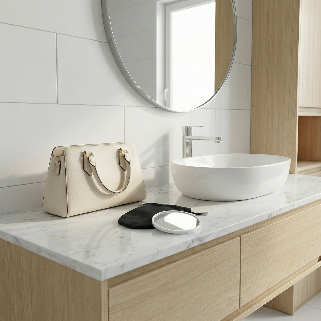 AirMirror™ Compact Avtagbar Magnetisk Sminkspegel 10x — Sugproppsfäste