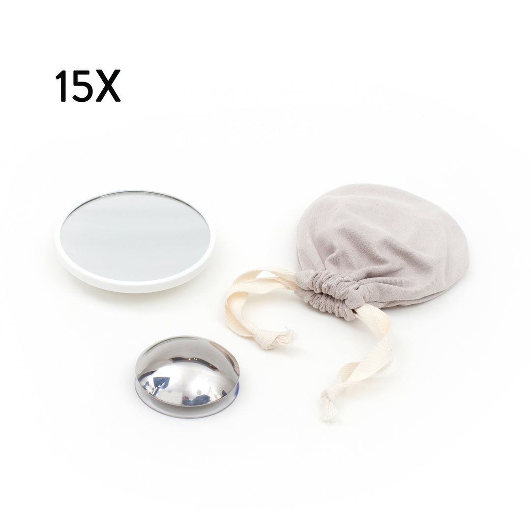 AirMirror™ Compact Avtagbar Magnetisk Sminkspegel 15x — Sugproppsfäste