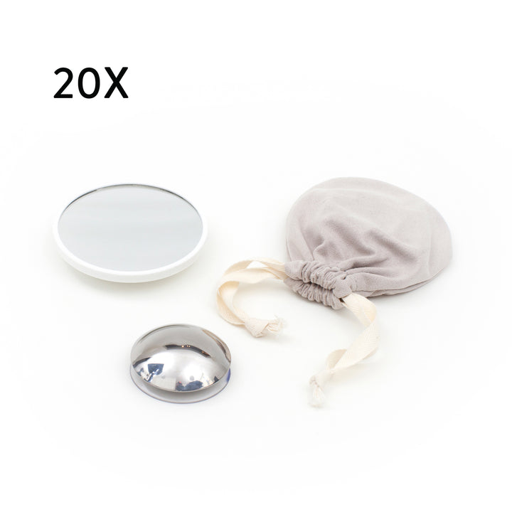 AirMirror™ Compact Avtagbar Magnetisk Sminkspegel 20x — Sugproppsfäste